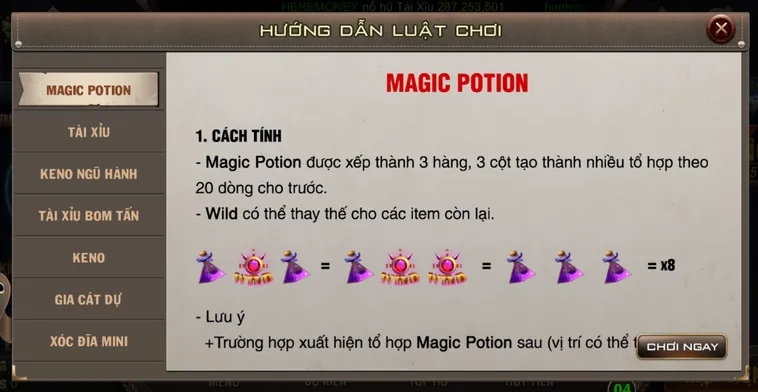 Minigame Magic Potion Tại B52 Club Hướng Dẫn Cách Chơi Giành Chiến Thắng Lớn
