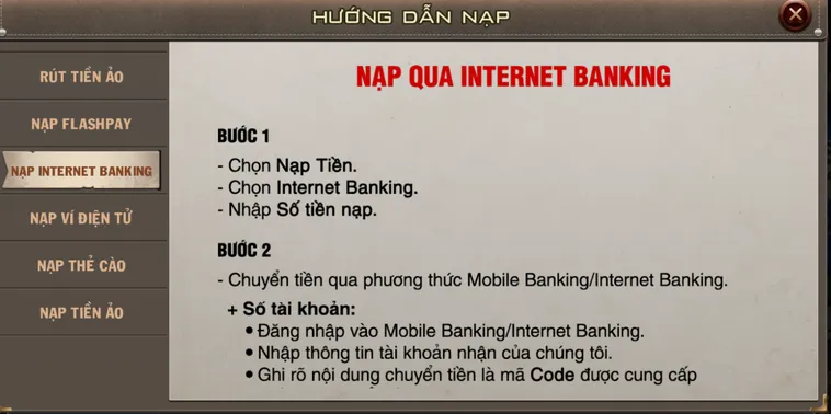 Hướng Dẫn Nạp Tiền Qua Ngân Hàng Tại B52 Club Nhanh Chóng Và An Toàn Nhất Cho Game Thủ