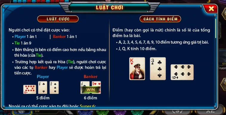 Super Baccarat 6 Tại B52 Club Sảnh Bài Trực Tuyến Đẳng Cấp Thế Giới
