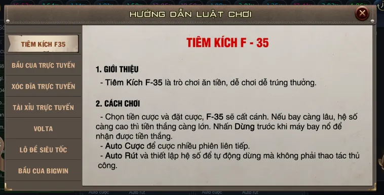 Minigame Tiêm Kích F35 Tại B52 Club Hành Trình Săn Kho Báu Trên Không Trung